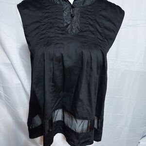 J.Renee Black Blouse with Sheer Accents